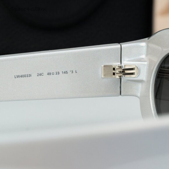 Loewe Women Sunglasses Grey Gold Mirror Rectangle LW40033I 24C NEW AUTHENTIC - Picture 5 of 8